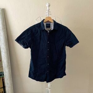 Sat Night Scream Sale! Denim & Flower Blue Trendy Button Up Mens SM